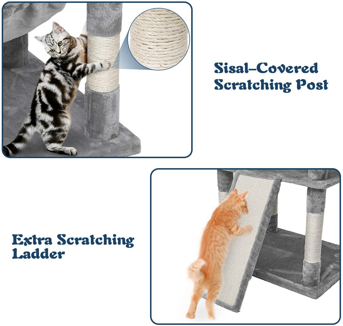 67-Inch Cat Tree Kitty Condo Ladder Playhouse | SKU: LBCT004