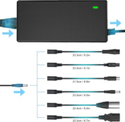 54.6V 2A Fast Charger with 7-in-1 Plugs 48V Electric Scooter Charger Universal Battery Charger