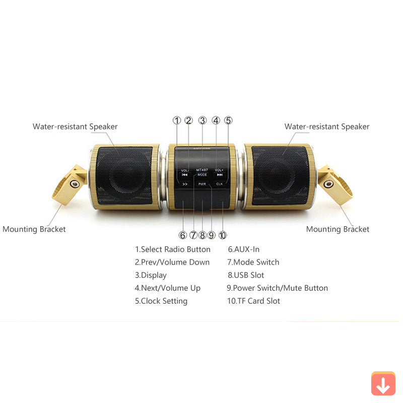 Loudest Waterproof Bluetooth Motorcycle Speaker