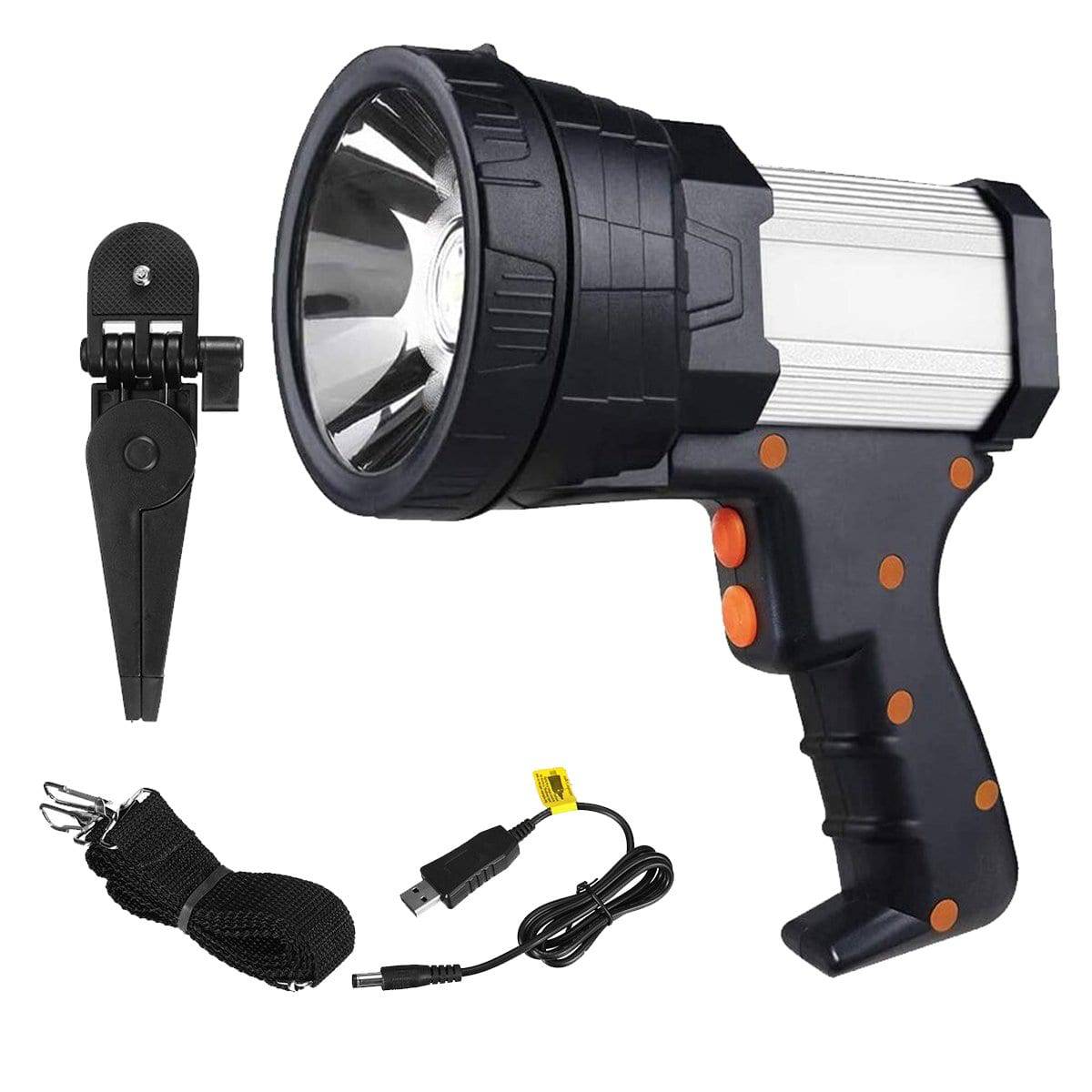 Super Bright flashlight Spotlight Handheld : 6000 Lumen LED rechargeable, 9600 mah - SKINMOZ MARKET