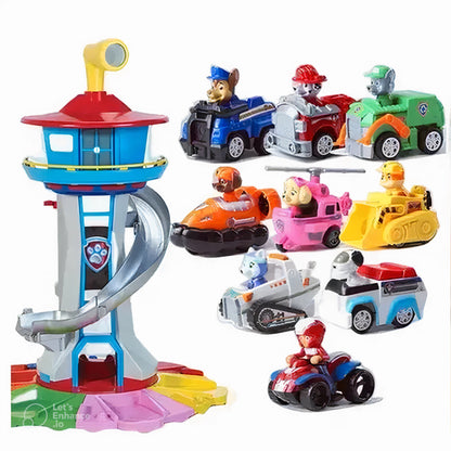 Kids Playset with Cars and Slide Track