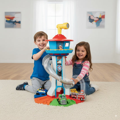 Kids Playset with Cars and Slide Track