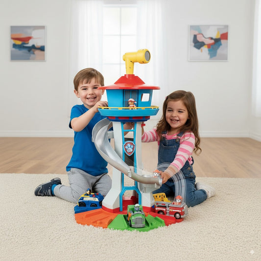 Kids Playset with Cars and Slide Track