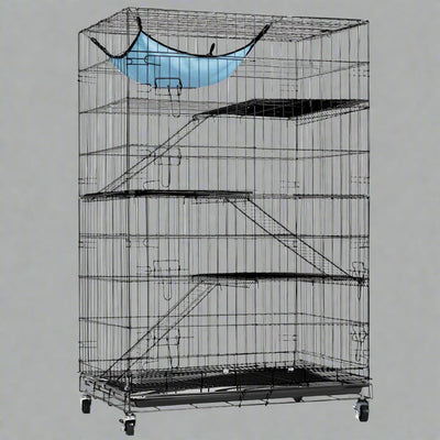 4-Tier Indoor Cat Cage Playpen – 48" Metal Pet Kennel Enclosure | AMPC1285
