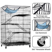 4-Tier Indoor Cat Cage Playpen – 48" Metal Pet Kennel Enclosure | AMPC1285