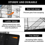 4-Tier Indoor Cat Cage Playpen – 48" Metal Pet Kennel Enclosure | AMPC1285