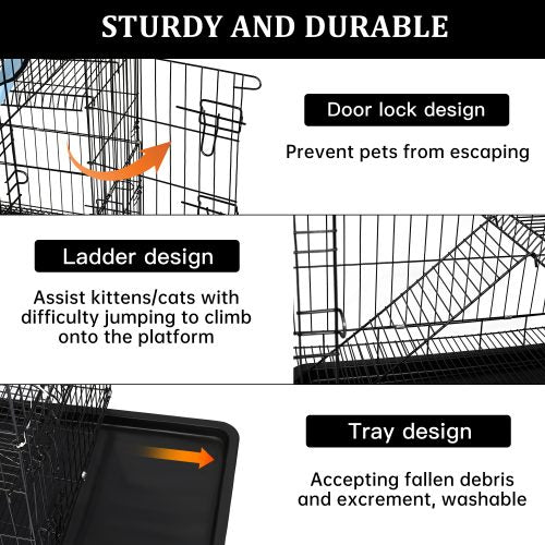 4-Tier Indoor Cat Cage Playpen – 48" Metal Pet Kennel Enclosure | AMPC1285