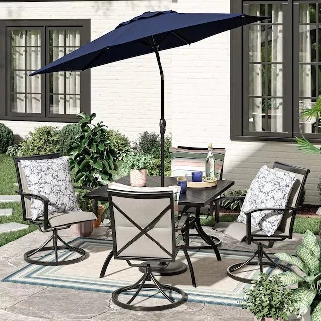 5-Piece Patio Outdoor Furniture Set – Swivel Chairs and Dining Table | SKU: 820824