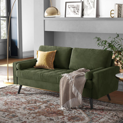 New 69.7" Modern Velvet Sofa – Upholstered Living Room Couch with Tufted Back | Model BT2555