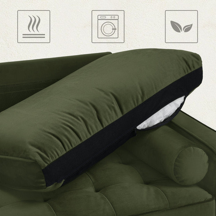 New 69.7" Modern Velvet Sofa – Upholstered Living Room Couch with Tufted Back | Model BT2555