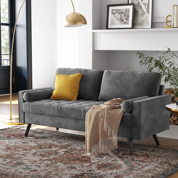 New 69.7" Modern Velvet Sofa – Upholstered Living Room Couch with Tufted Back | Model BT2555