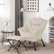 Velvet Accent Chair with Ottoman – Cozy Lounge Armchair for Living Room