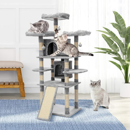 67-Inch Cat Tree Kitty Condo Ladder Playhouse | SKU: LBCT004