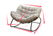 Cozy Rocking Chair for Two – Indoor/Outdoor Lounge Chair with Cushions for Patio & Home Seating