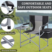 New Heavy-Duty Folding Director’s Chair – 350 lbs Capacity, Camping & Outdoor Use AMDCC95