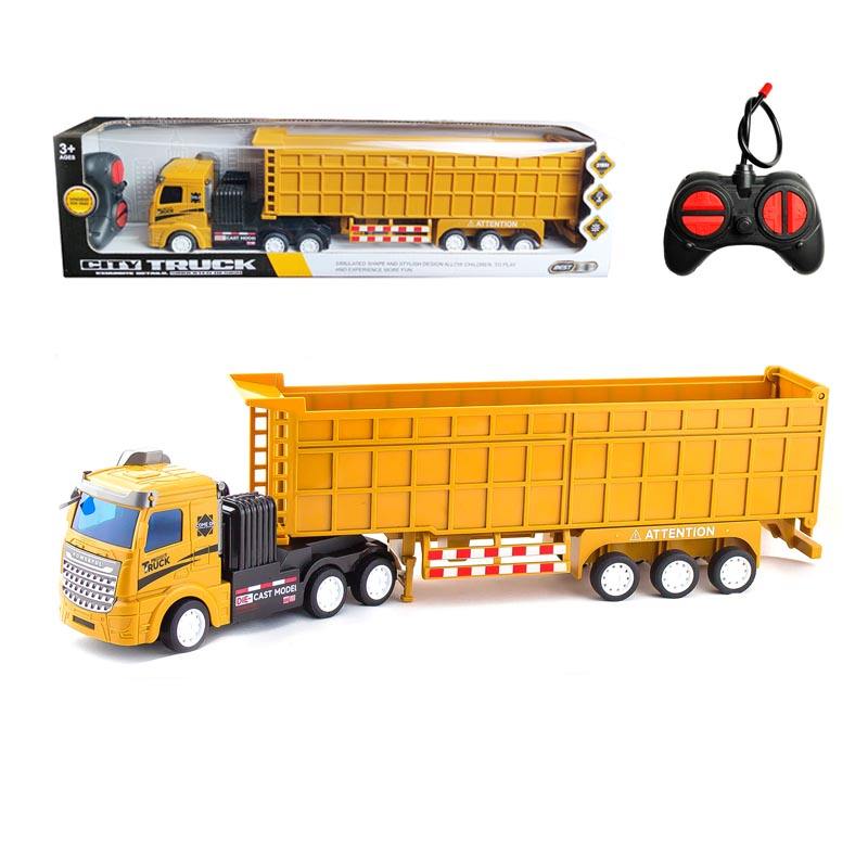 NEW Kids RC 4-in-1 Construction Truck – Dump Truck & Trailer &amp; Crane Remote Control Toy YKG1792A
