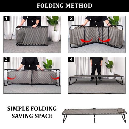 Adjustable Folding Patio Chaise Lounge Chair – Black Outdoor Recliner | SKU: AMLB131B