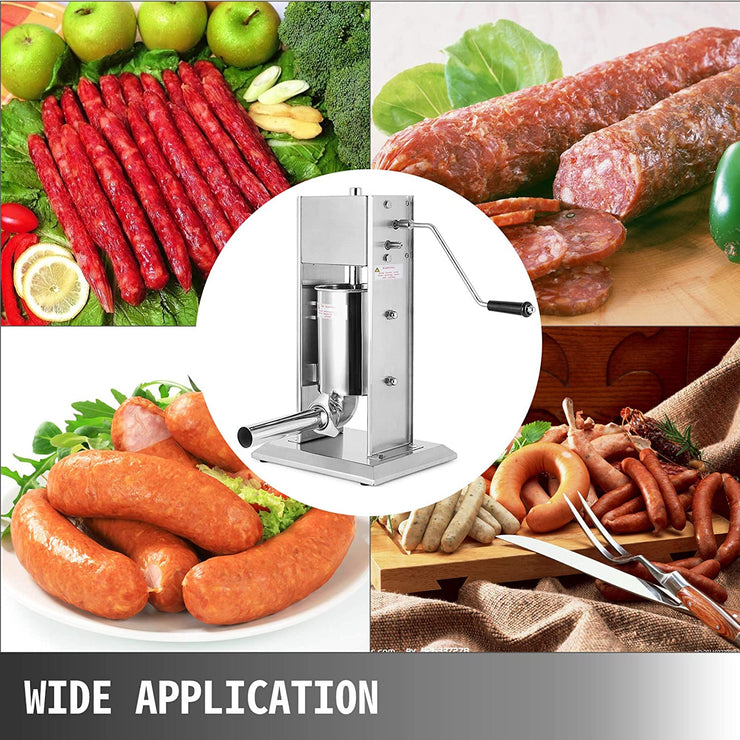 Stainless Steel Vertical Sausage Stuffer – 3L & 5L Capacity Options