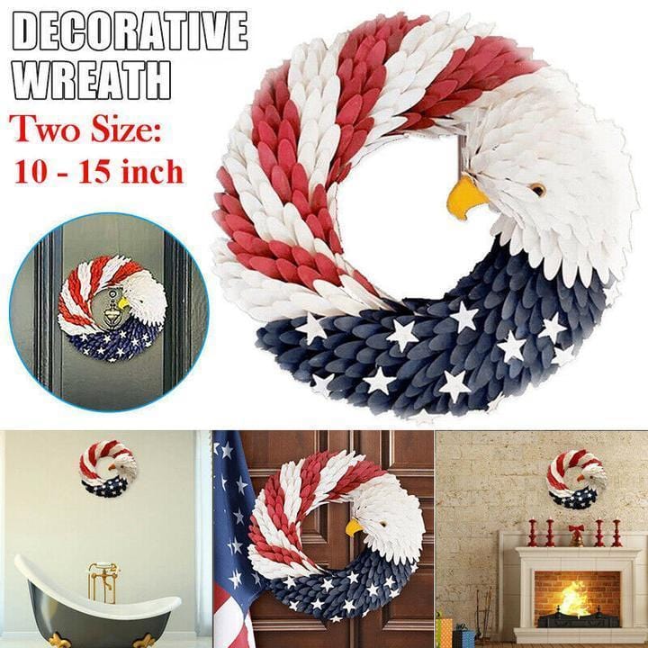 American Eagle Wreath - 100% Handcrafted Best Patriotic Wall Decorum