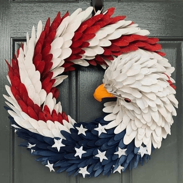 American Eagle Wreath - 100% Handcrafted Best Patriotic Wall Decorum